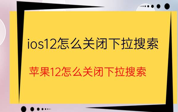 ios12怎么关闭下拉搜索 苹果12怎么关闭下拉搜索？